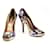 Sapatos de salto alto Miu Miu prata ouro roxo totalmente lantejoulas peep toe - sz 38 Multicor Couro  ref.567923