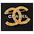 Chanel Alfinete de broche de metal com logotipo CC em tom dourado grande  ref.568267