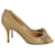 Bomba Peep Toe Dior Bege Clair Cannage Couro  ref.569193