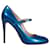 Prada heels "Mary Jane". Blue Leather  ref.569723