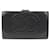 Chanel Portafoglio bifold a scatto lungo con logo CC in pelle caviale nero  ref.569952