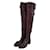 Prada Burgundy Buckle Over-the-Knee Boots sz.37 Brown Leather  ref.570458