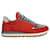 Brunello Cucinelli sneakers. Silvery Red Grey Suede  ref.570508