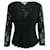 Diane Von Furstenberg Top en dentelle à manches longues en rayonne noire Fibre de cellulose  ref.570538