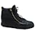 Giuseppe Zanotti Embossed High Top Sneakers in Black Leather   ref.570549