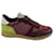 Valentino Garavani Rockrunner Low-Top-Sneaker aus bordeauxfarbenem Nylon  ref.570700