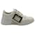 Roger Vivier Viv Skate Metal Buckle Sneakers in White Soft Leather  ref.570708