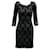 Diane Von Furstenberg Spitzenkleid mit langen Ärmeln in schwarzem Rayon Strahl Zellulosefaser  ref.570757