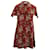 Red Valentino Floral Tapestry Printed Dress in Red Silk  ref.570795