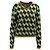 Alexa Chung Dreifarbiger Pullover mit V-Ausschnitt aus grüner Wollmischung