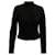 Theory Mandarin-collar Flared Hem Blazer in Black Wool  ref.570943