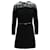 Sandro Paris Spitzenschulterkleid aus schwarzer Viskose Zellulosefaser  ref.570980