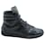 Sneaker alta Saint Laurent in pelle nera con stampa coccodrillo in rilievo Nero  ref.571079