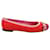 Salvatore Ferragamo Varina Strick-Ballerinas aus Polyester mit Schleifenakzent-Stickerei Rot Nylon  ref.571093