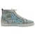 Christian Louboutin Louis Strass Flat Sneakers in Blue Suede  ref.571147