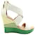 Diane Von Furstenberg Opal Wedge Sandals in White Leather  ref.571234