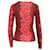 Versace Jeans Couture Langarm-Oberteil mit Animal-Print aus roter Baumwolle  ref.571301