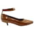 Burberry Dill Kitten Heel Ankle Cuff Pumps in Brown Patent Leather   ref.571308