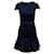 Alice + Olivia Vestido curto com painéis de renda em algodão azul marinho