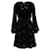 Chloé Paisley-Minikleid mit Rüschen aus schwarzer Baumwolle  ref.571512