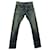Saint Laurent Distressed Straight Leg Jeans in Blue Cotton Denim  ref.571524