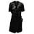 Sacai Luck Vestido camisero con falda cruzada de encaje Luck de Sacai en rayón negro Rayo Fibra de celulosa  ref.571613