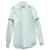 Thom Browne Button-Down Collar Striped Grosgrain-Trimmed Oxford Shirt in White Cotton  ref.571621
