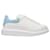 Sneakers Oversize - Alexander Mcqueen - Bianco/Blu polvere - Pelle Vitello simile a un vitello  ref.572059