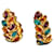 Yves Saint Laurent Superbe paire de boucle d'oreille clip YSL Multicolore  ref.572171