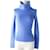 Céline *CELINE Celine Volume Neck Turtleneck Long Sleeve Cashmere 95% Rib Knit Tops / Sweater Light Blue Blue S Made in Italy Ladies  ref.572257