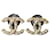 Chanel CC 13P Twisted crystal logo earrings gold colour hardware box Golden Metal  ref.572303