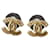 Chanel CC 12A earrings GHW gold tone earrings studs with box Golden Metal  ref.572307