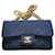 Classique Sac à rabat vintage doublé Chanel Small Jersey Classic Toile Bleu  ref.572308