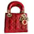 Lady Dior mini signora dior Rosso Pelle verniciata  ref.572697