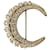 Chanel CC 15C Dubai Crescent Moon Crystal Pearl Logo GHW Brooch Golden Metal  ref.573175