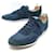 LOUIS VUITTON sneakers SHOES 11 45 IN BLUE CANVAS & SUEDE SNEAKERS SHOES Leather  ref.574175