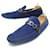 CHAUSSURES LOUIS VUITTON MOCASSINS HOCKENHEIM 12 46 EN DAIM BLEU SHOES Suede Bleu Marine  ref.574186