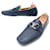 LOUIS VUITTON MOCCASIN SHOES 10 44 MONTE CARLO NAVY BLUE LEATHER SHOES  ref.574200