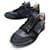 VALENTINO SHOES ROCKRUNNER SNEAKERS 45 CANVAS & BLACK LEATHER SNEAKERS SHOES  ref.574322