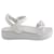Prada Floral Embellished Platform Sandals in White Patent Leather  ref.574848