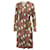 Diane Von Furstenberg Two Tone Print Wrap Midi Dress in Brown/Pink Silk  ref.575162