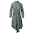 Claudie Pierlot Asymmetric Striped Shirt Dress in Green Cotton  ref.575181