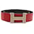 Hermès Hermes 42mm Rot Schwarz Eidechseneinlage H Wendegürtelgröße 100 Leder  ref.575310