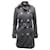Trench coat com abotoamento e forro Burberry em lã preta Preto  ref.576195