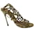Sergio Rossi Puzzle Caged Sandals in Gold Leather Golden  ref.576213