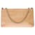 Timeless Very beautiful Chanel pouch in beige vegetable-tanned leather, white stitching, Garniture en métal argenté  ref.576317