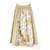 Fendi SS17 Gold & Silver Embroidered Flower Maxi Skirt Silvery Beige Golden Cotton  ref.576619