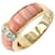 Van Cleef & Arpels Gold Diamond Coral Band Ring Yellow Peach Yellow gold  ref.576715