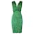 Diane Von Furstenberg DvF Catana Seidenkleid mit Blattdruck Weiß Grün  ref.577006