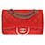 Magnificent Chanel Timeless/Classique lined flap bag handbag in coral red quilted leather, Garniture en métal argenté  ref.577090